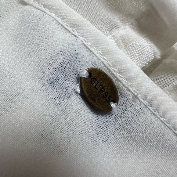 GUESS Sheer Long Sleeve Blouse With Lace Detail - Picture 6 of 8